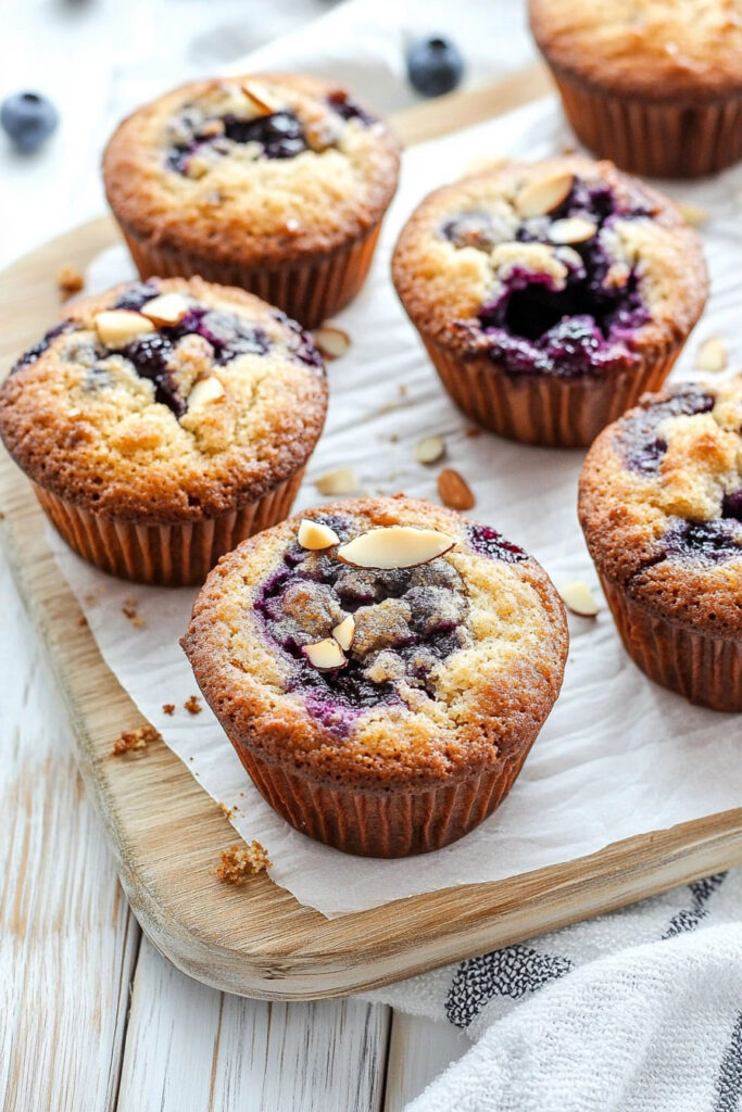 serving Keto Almond Flour Blueberry Muffins