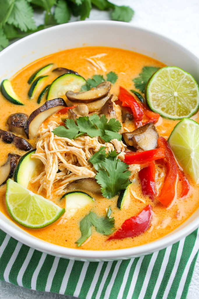 Cooking Keto Thai Coconut Curry Chicken Soup