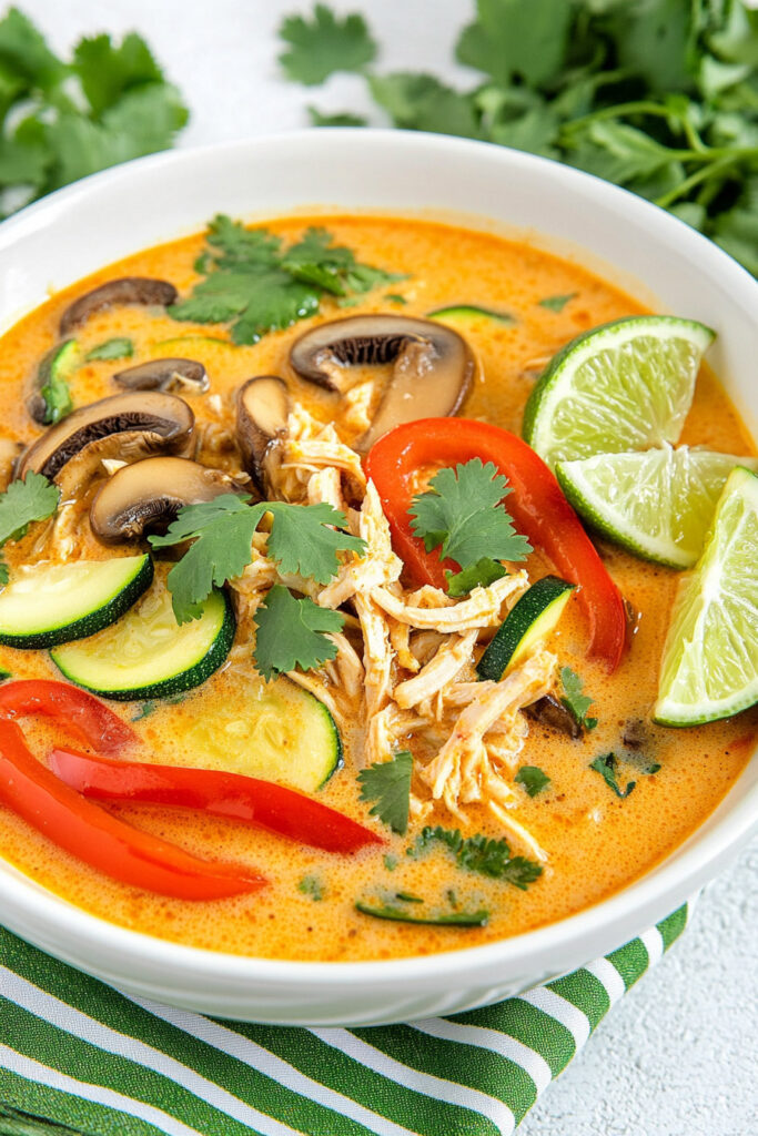 Diet-Friendly Thai Coconut Curry Chicken Soup