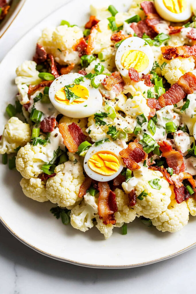 How to Make  Keto Cauliflower Potato Salad