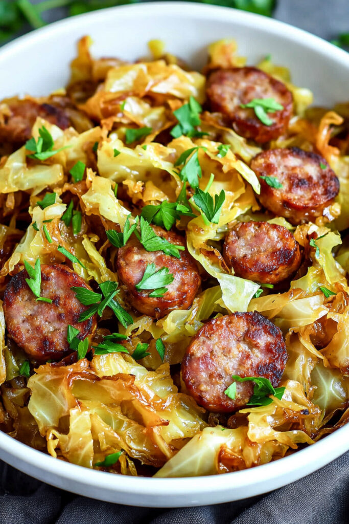 How to Make Keto Fried Cabbage and Sausage