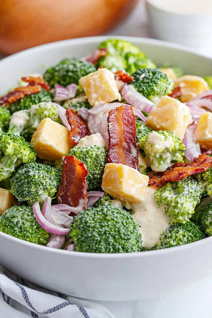 Keto Broccoli Salad with Beef Bacon