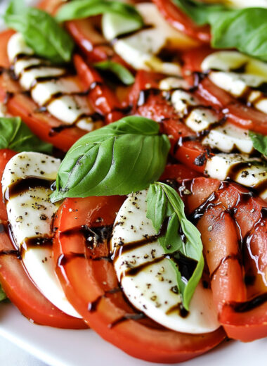 Keto Caprese Salad with Balsamic Reduction