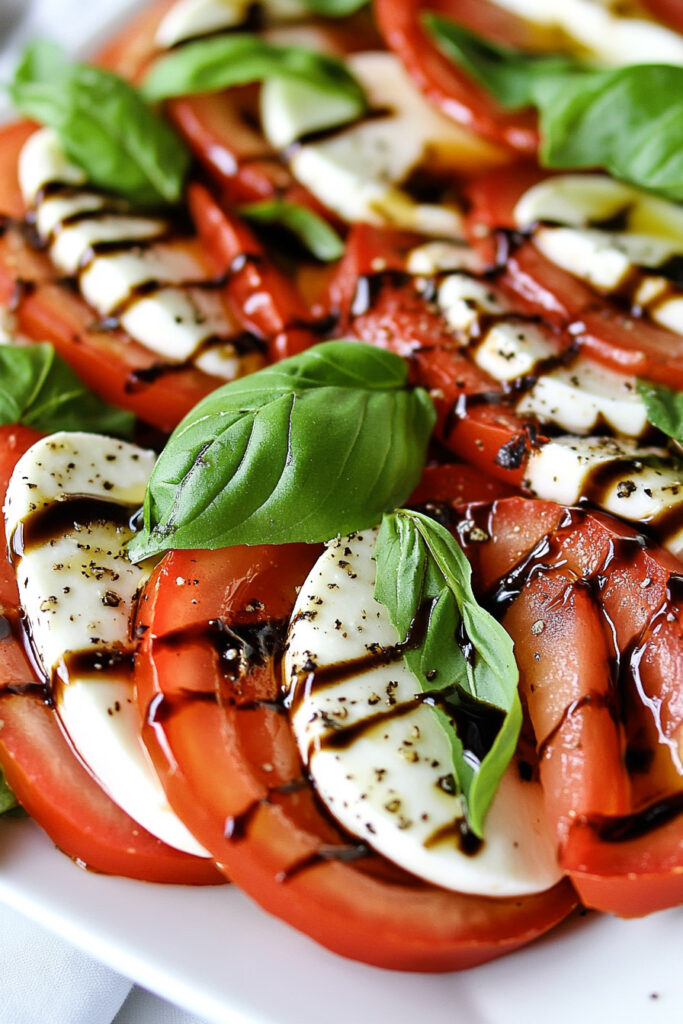 Keto Caprese Salad with Balsamic Reduction