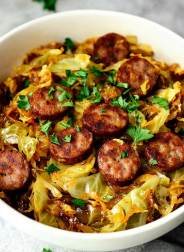 Keto Fried Cabbage and Sausage