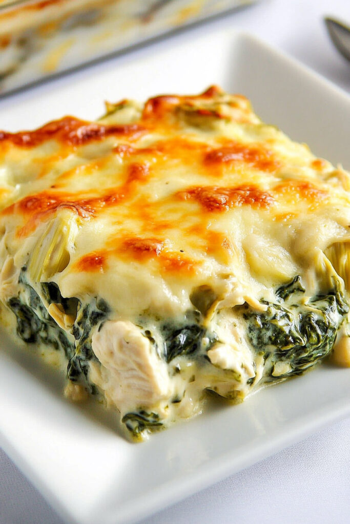 Keto Spinach Artichoke Chicken Casserole