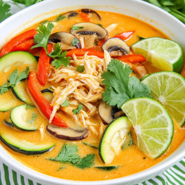 Keto Thai Coconut Curry Chicken Soup