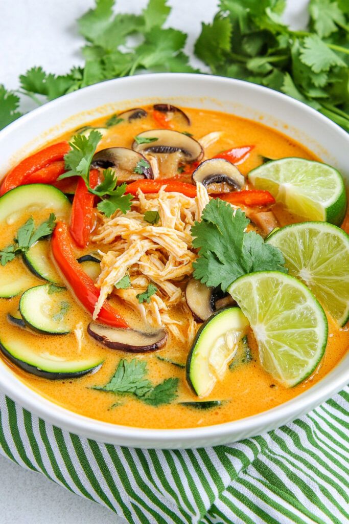 Keto Thai Coconut Curry Chicken Soup