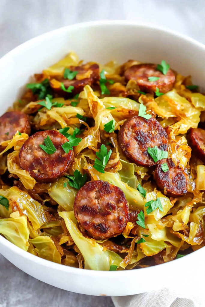 Storing Tips Keto Fried Cabbage and Sausage