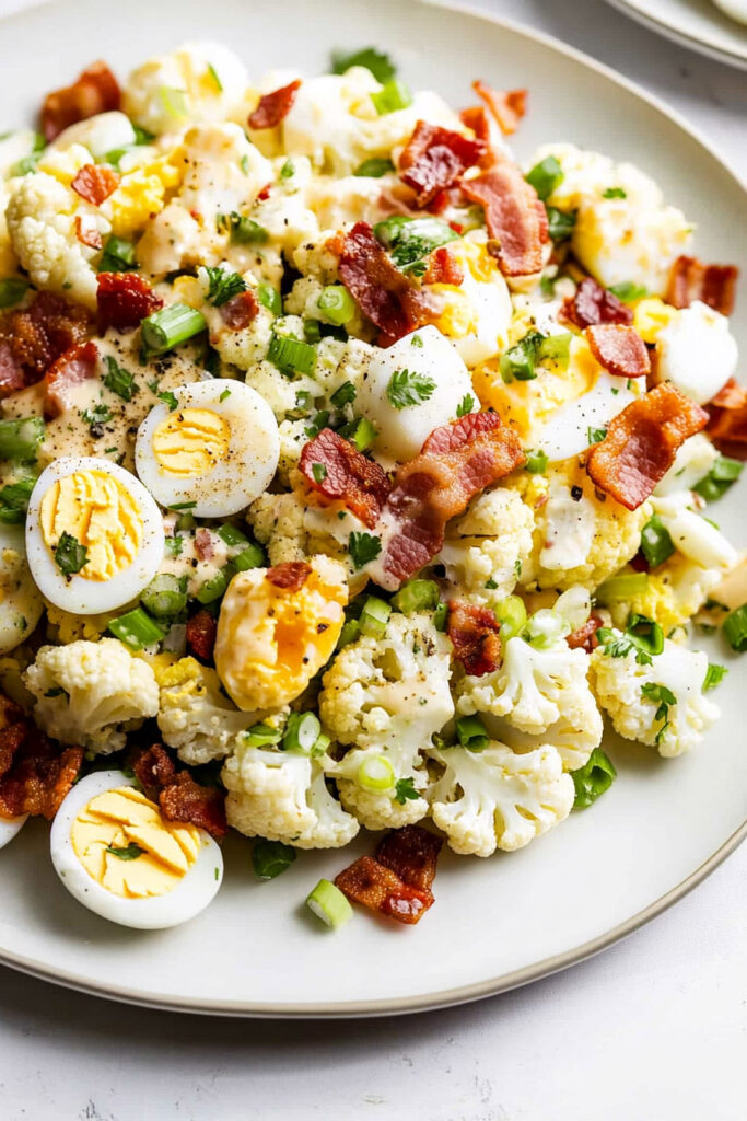 Serving Keto Cauliflower Potato Salad