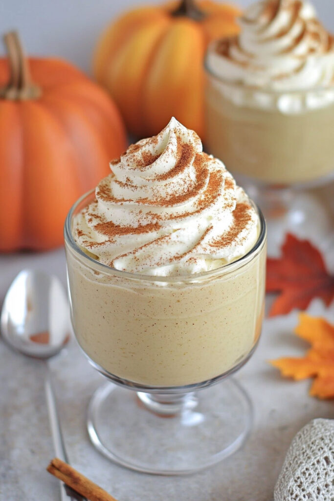 Serving Keto Pumpkin Cheesecake Mousse